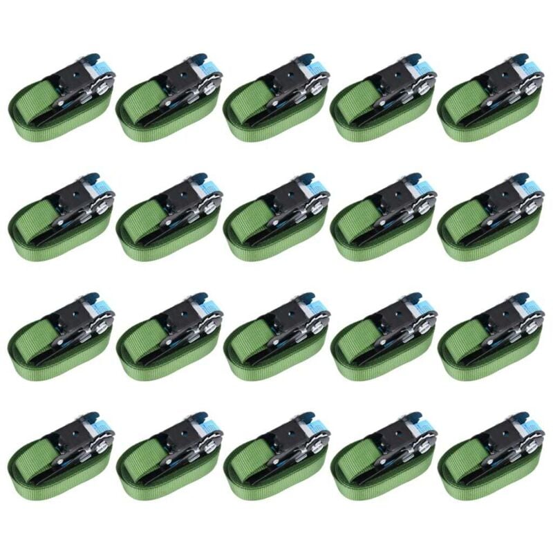 

Correas de sujeción de trinquete 20 unidades verde 800 daN 6 m - Verde - Vidaxl