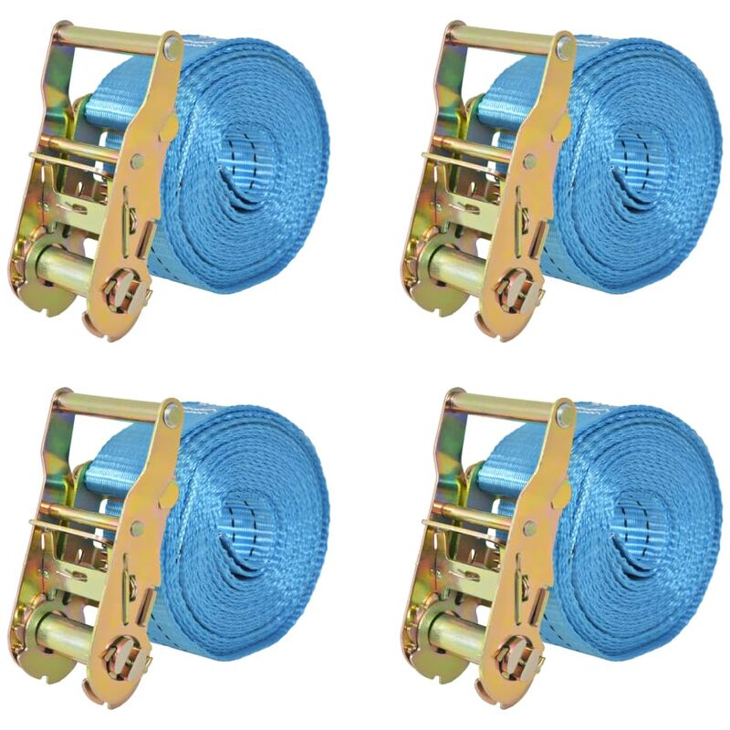 

vidaXL Correas de Sujeción de Trinquete 4 Unidades 2T 6mx38mm Azul - Azul