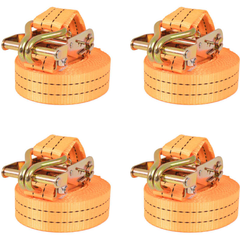 

vidaXL Correas de Sujeción de Trinquete 4 Unidades 1T 6mx38mm Naranja - Naranja