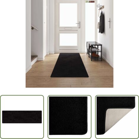 vidaXL Corridoio -  Runner in Moquette Nero 80 x 500 cm 100% Polipropilene Tuft
