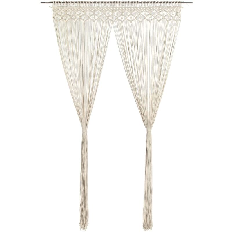 

vidaXL Cortina de macramé algodón 140x240 cm - Crema