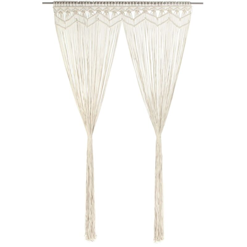 

vidaXL Cortina de macramé algodón 140x240 cm - Crema