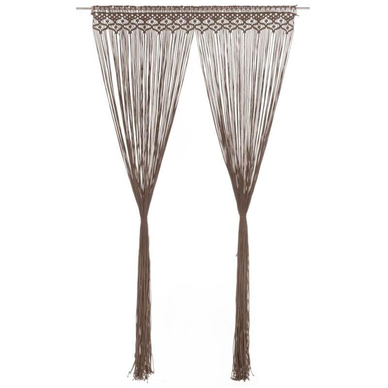

vidaXL Cortina de macramé algodón gris taupé 140x240 cm - Gris Topo