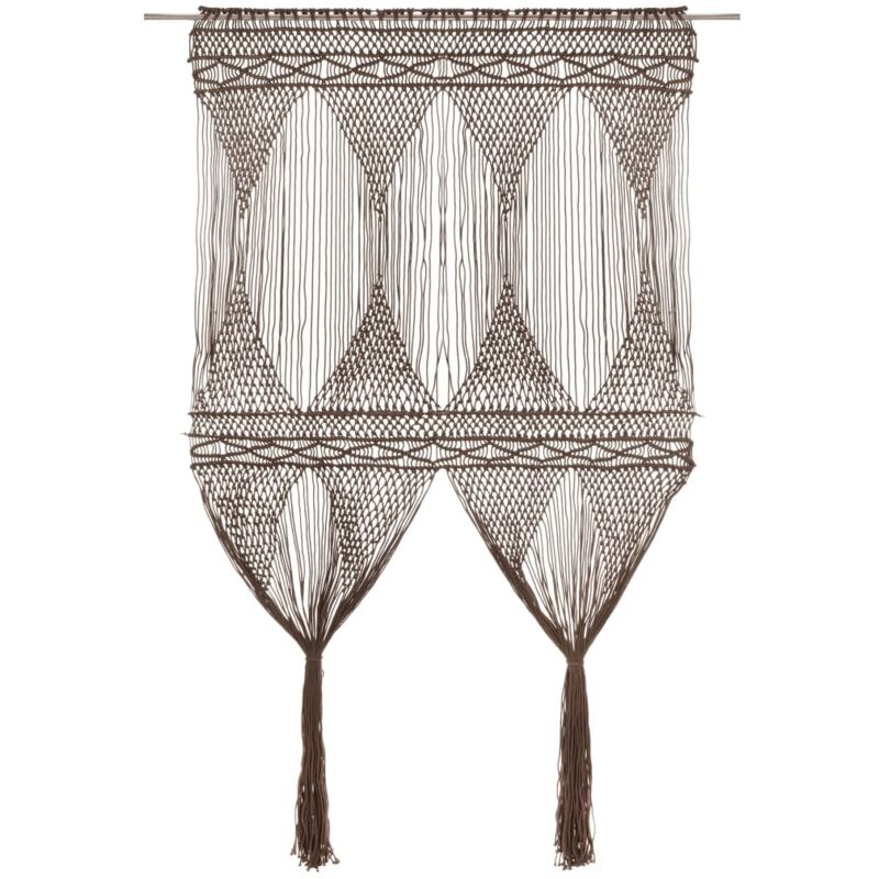

vidaXL Cortina de macramé algodón gris taupé 140x240 cm - Gris Topo