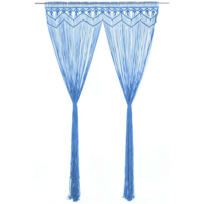 

vidaXL Cortina de macramé algodón azul 140x240 cm - Azul