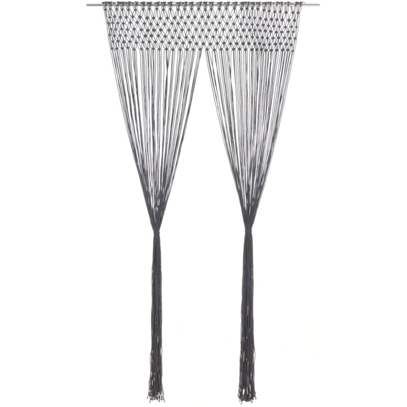 

vidaXL Cortina de macramé algodón gris antracita 140x240 cm - Antracita