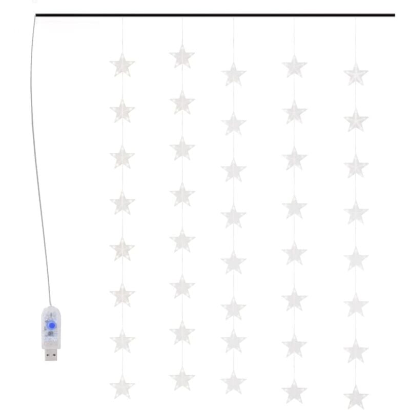 

Cortina luces de hadas estrella 8 función 200 LED azul - Azul - Vidaxl