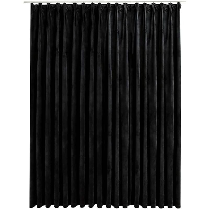 

Cortina opaca con ganchos terciopelo negro 290x245 cm - Negro - Vidaxl