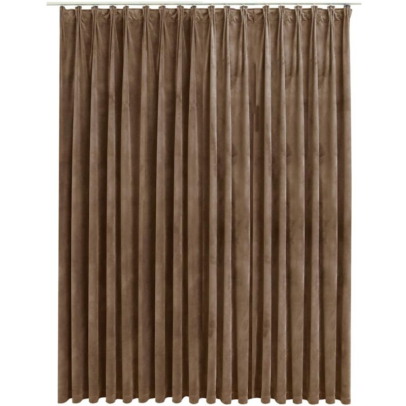 

vidaXL Cortina opaca con ganchos terciopelo beige 290x245 cm - Beige