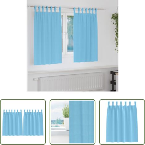 vidaXL Cortinas con aros -  Cortinas Opacas con Anillas 2 pcs Azul Claro 140 x 140 cm