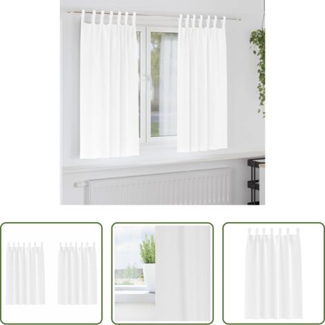 vidaXL Cortinas con aros -  Cortinas Opacas con Anillas 2 pcs Puro 175 x 140 cm Poliéster