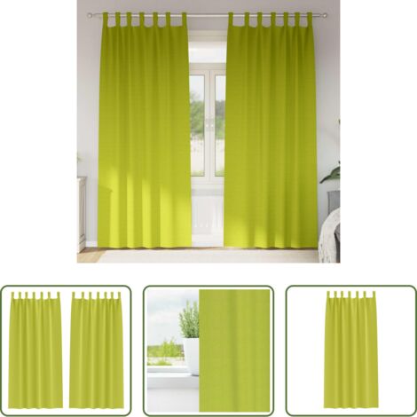 vidaXL Cortinas con aros -  Cortinas Opacas con Anillas 2 pcs Verde 260 x 140 cm Poliéster