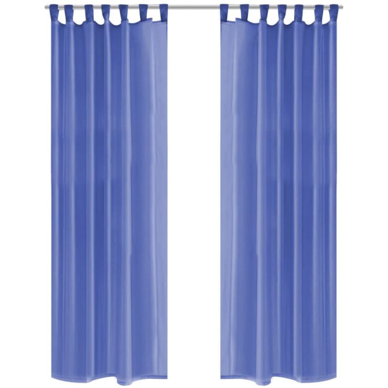 

Cortinas de gasa 2 unidades 140x175 cm azul real - Azul - Vidaxl