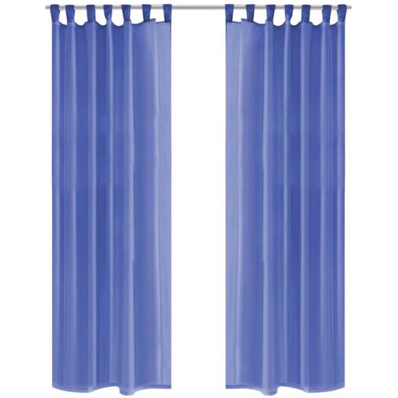 

vidaXL Cortinas de gasa 2 unidades 140x225 cm azul real - Azul