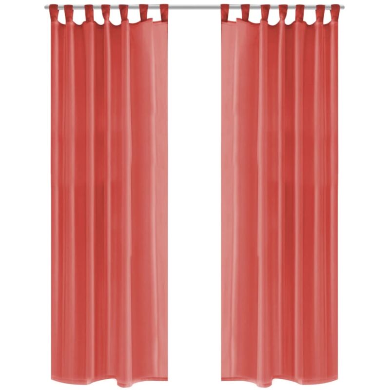 

vidaXL Cortinas de gasa 2 unidades 140x225 cm rojo - Rojo