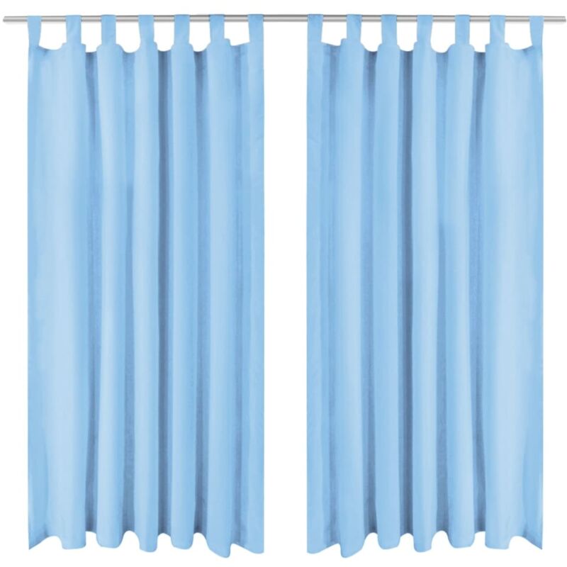 

Cortinas de micro-raso con bucles 2 unidades 140x175cm turquesa - Turquesa - Vidaxl