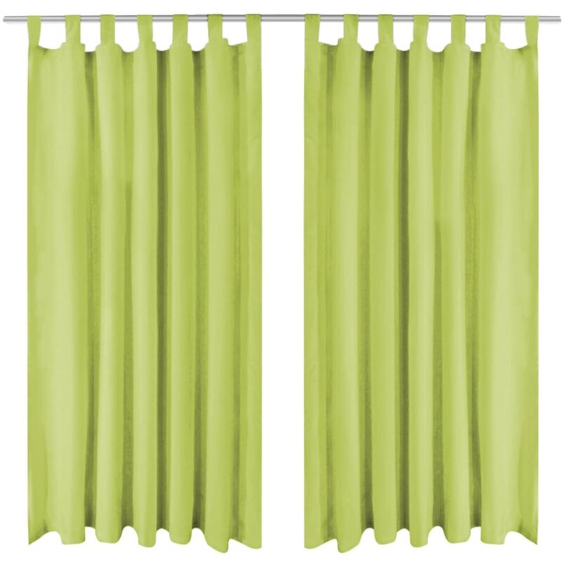

Cortinas de micro-raso con bucles 2 unidades 140x245 cm verde - Verde - Vidaxl
