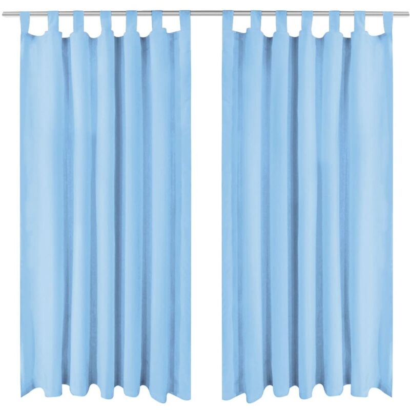 

Cortinas de micro-raso con bucles 2 unidades 140x225cm turquesa - Turquesa - Vidaxl