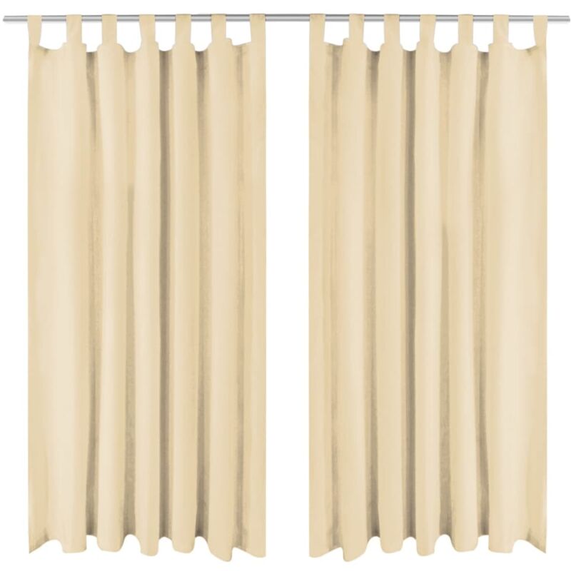 

Cortinas de micro-raso con bucles 2 unidades 140x245 cm beis - Beige - Vidaxl