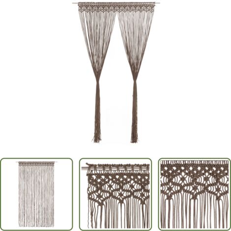 vidaXL Cortinas de puerta -  Cortina de macramé algodón gris taupé 140x240 cm