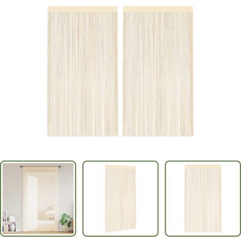 vidaXL Cortinas de ventana -  Cortinas de flecos 2 piezas 140x250 cm crema