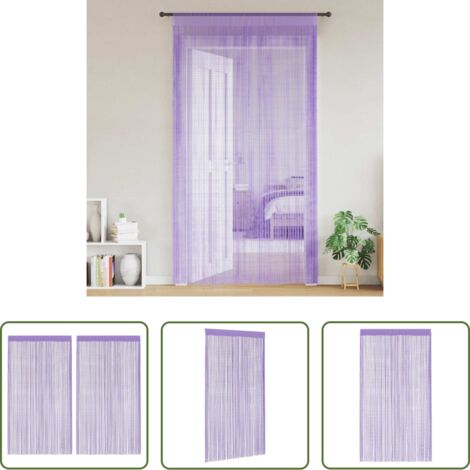 vidaXL Cortinas de ventana -  Cortinas de tiras 2 uds morado 140x250 cm