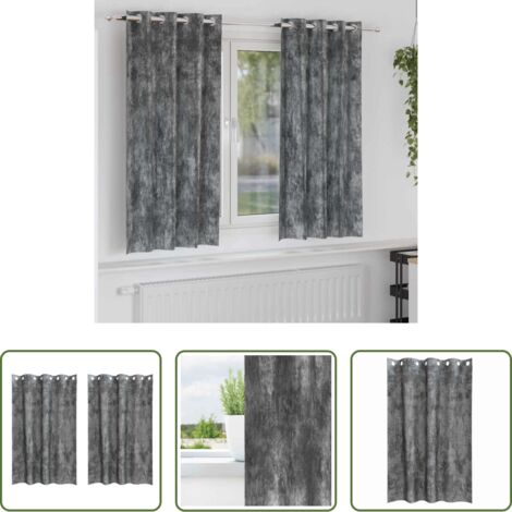 vidaXL Cortinas gris -  Cortinas de Terciopelo 2 pcs Gris 175 x 140 cm Terciopelo