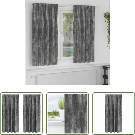 vidaXL Cortinas gris -  Cortinas de Terciopelo 2 pcs Gris 175 x 140 cm Terciopelo
