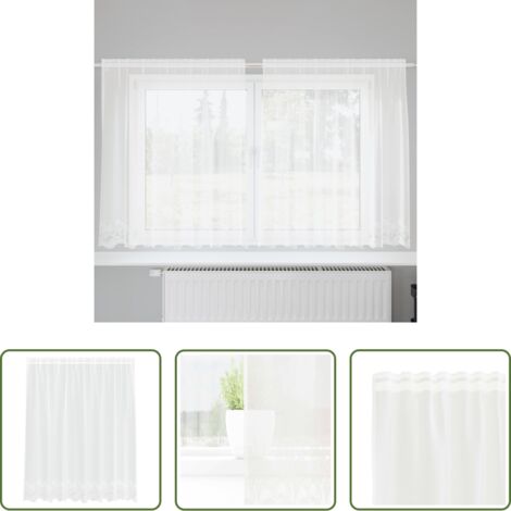 vidaXL Cortinas modernas -  Cortina de Encaje con cortinas Floral 140 x 200 cm Poliéster