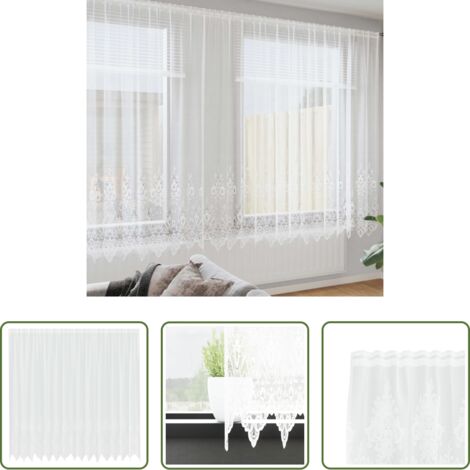 vidaXL Cortinas modernas -  Cortina de Encaje con cortinas Floral 200 x 400 cm Poliéster