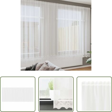 vidaXL Cortinas modernas -  Cortina de Encaje con cortinas Floral 240x900cm Poliéster