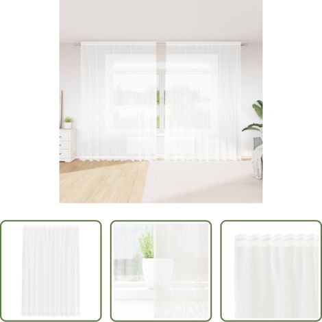 vidaXL Cortinas modernas -  Cortina de Encaje con cortinas Floral 260 x 300 cm Poliéster