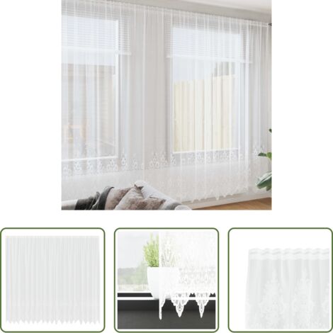 vidaXL Cortinas modernas -  Cortina de Encaje con cortinas Floral 260 x 500 cm Poliéster