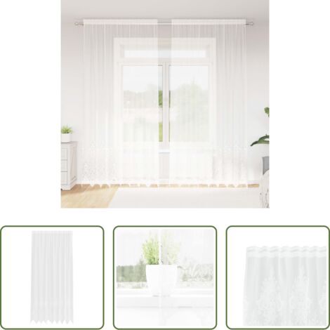 vidaXL Cortinas modernas -  Cortina de Encaje con cortinas Floral 260x200cm Poliéster