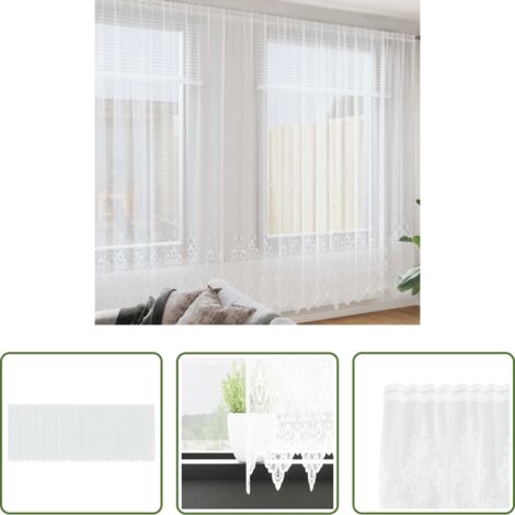 vidaXL Cortinas modernas -  Cortina de Encaje con cortinas Floral 280x1200cm Poliéster