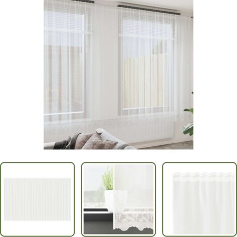 vidaXL Cortinas modernas -  Cortina de Encaje con cortinas Floral 300 x 750 cm Poliéster