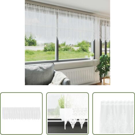 vidaXL Cortinas modernas -  Cortina de Encaje con cortinas Floral 80 x 500 cm Poliéster