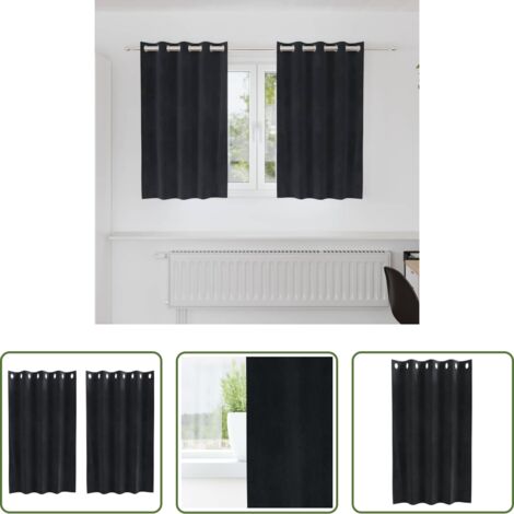 vidaXL Cortinas negras -  Cortinas opacas 2 pcs Negro 140 x 140 cm Terciopelo