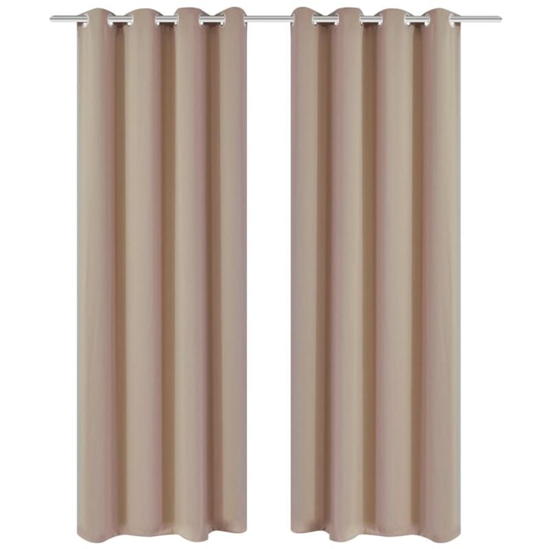 

Cortinas opacas 2 piezas con ojales de metal 135x175 cm crema - Crema - Vidaxl
