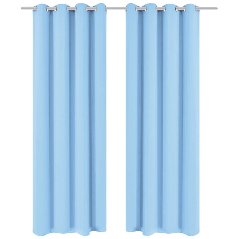 

vidaXL Cortinas opacas 2 piezas con ojales de metal 135x175cm turquesa - Turquesa