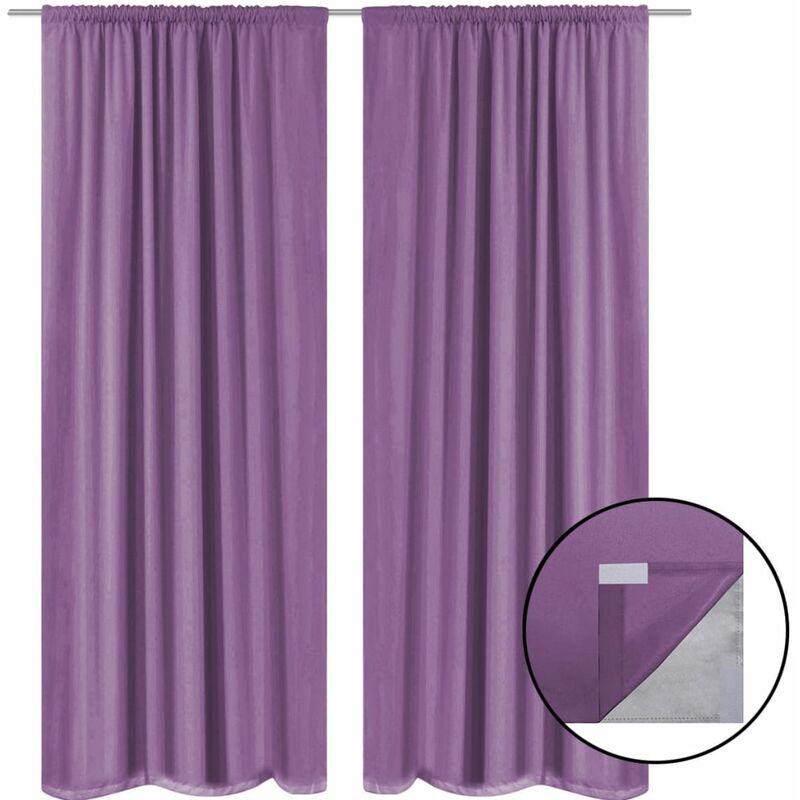 

Cortinas opacas 2 unidades doble capa 140x245 cm lila - Púrpura - Vidaxl
