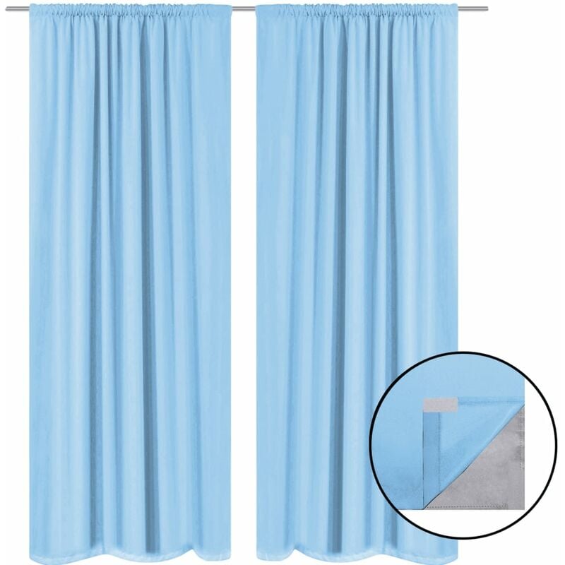 

vidaXL Cortinas opacas 2 unidades doble capa 140x245 cm turquesa - Turquesa