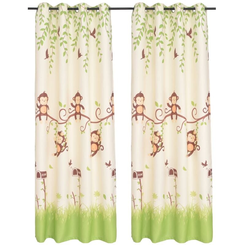

2x Cortinas Opacas con Estampado de Niños 140x240cm - Multicolor - Vidaxl