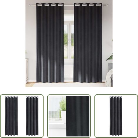 vidaXL Cortinas oscuro -  Cortinas opacas 2 pcs Gris oscuro 140 x 260 cm Terciopelo