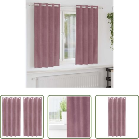 vidaXL Cortinas oscuro rosa -  Cortinas opacas 2 pcs Rosa Oscuro 140 x 175 cm Terciopelo
