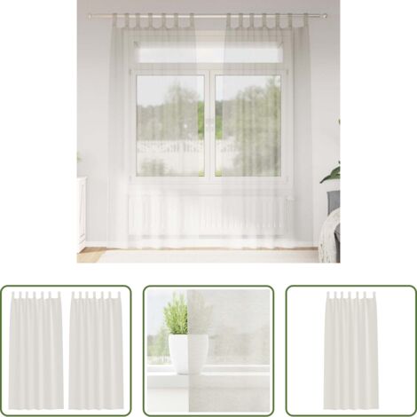 vidaXL Cortinas para dormitorio -  Cortina de Voilé 2 pcs Crema 245 x 140 cm Poliéster