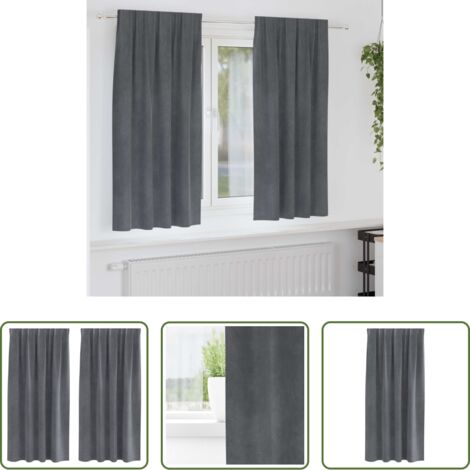 vidaXL Cortinas para dormitorio -  Cortinas opacas 2 pcs Gris Claro 140 x 175 cm Terciopelo