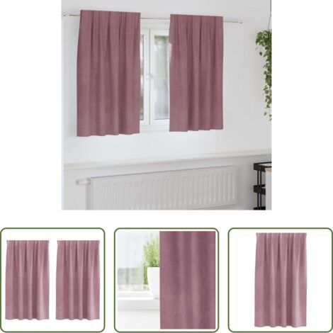 vidaXL Cortinas para dormitorio -  Cortinas opacas 2 pcs Rosa Oscuro 140 x 140 cm Terciopelo
