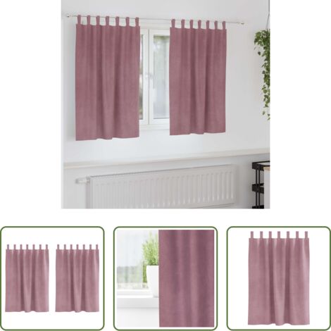 vidaXL Cortinas para dormitorio -  Cortinas opacas 2 pcs Rosa Oscuro 140 x 140 cm Terciopelo