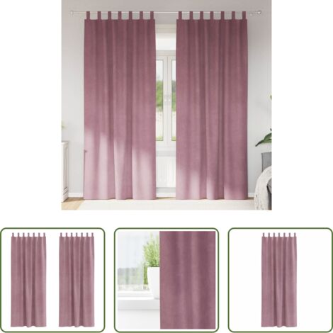 vidaXL Cortinas para dormitorio -  Cortinas opacas 2 pcs Rosa Oscuro 140 x 245 cm Terciopelo